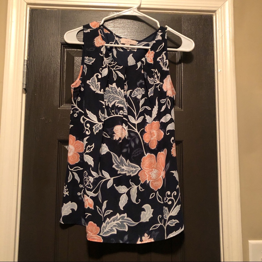 LOFT Sleeveless Floral Blouse